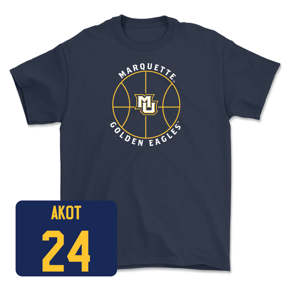 Navy Women's Basketball Hardwood Tee  - Ayuen Akot