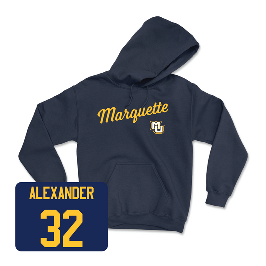 Navy Women's Lacrosse Script Hoodie  - Taylor Alexander