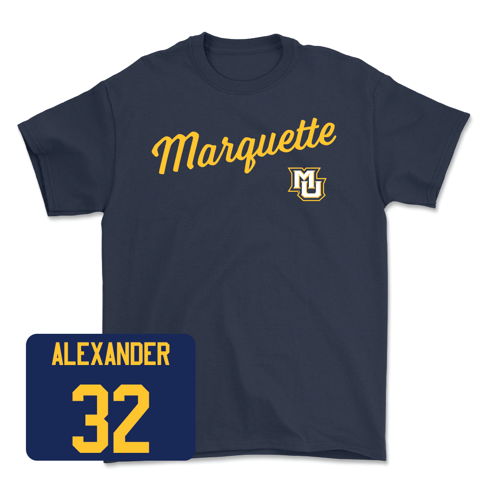 Navy Women's Lacrosse Script Tee  - Taylor Alexander