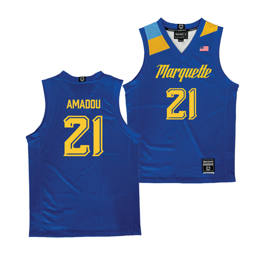 Navy Marquette Men's Basketball Jersey - Alassane Amadou