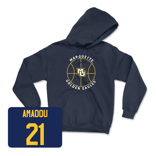 Navy Men's Basketball Hardwood Hoodie - Alassane Amadou