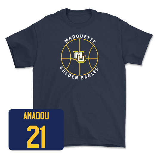 Navy Men's Basketball Hardwood Tee - Alassane Amadou