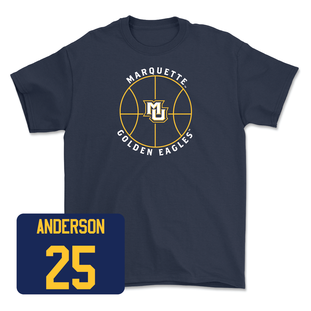 Navy Men's Basketball Hardwood Tee  - Jack Anderson