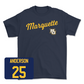 Navy Men's Basketball Script Tee  - Jack Anderson