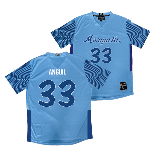 Navy Marquette Men's Soccer Jersey  - Gabriel Anguil