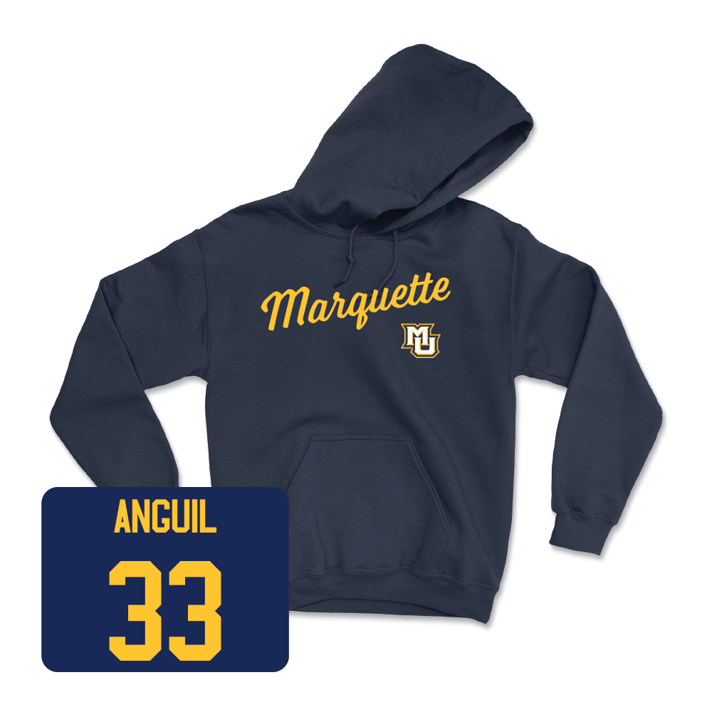 Navy Men's Soccer Script Hoodie  - Gabriel Anguil