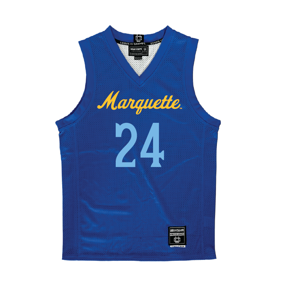 Navy Marquette Women's Basketball Jersey  - Ayuen Akot