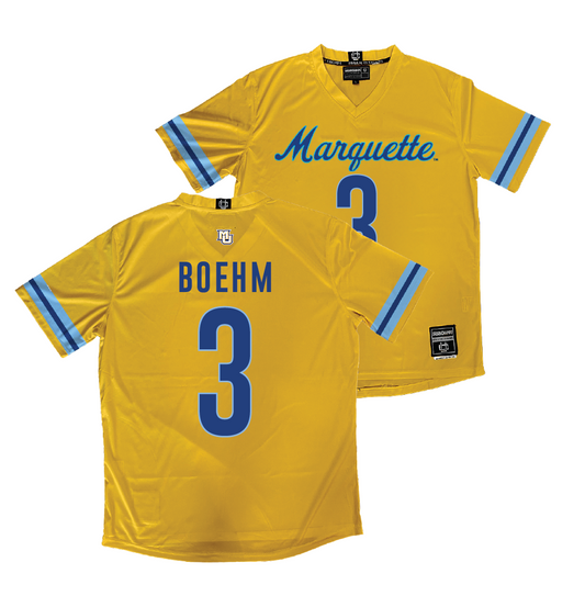 Gold Marquette Women's Lacrosse Jersey  - Tessa Boehm