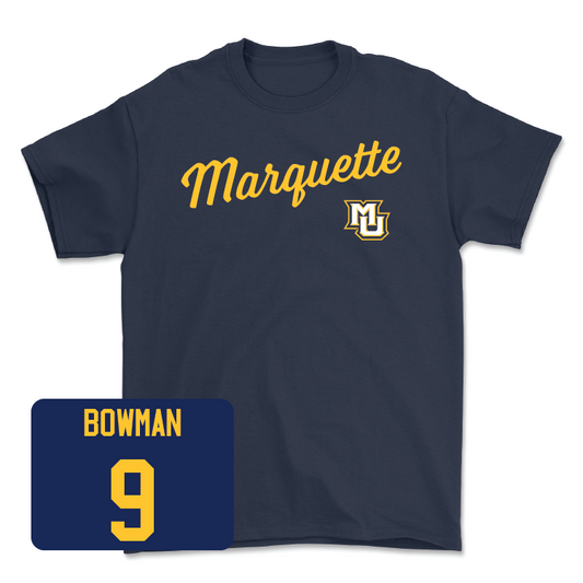 Navy Men's Lacrosse Script Tee - Andrew Bowman