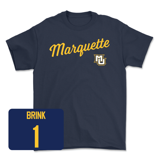 Navy Men's Soccer Script Tee  - Marten Brink