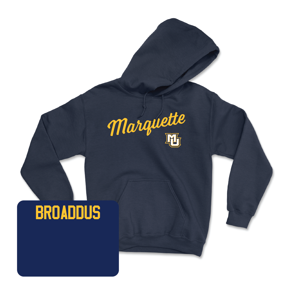 Navy Track & Field Script Hoodie  - Allyson Broaddus