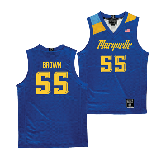 Navy Marquette Men's Basketball Jersey - Cameron Brown