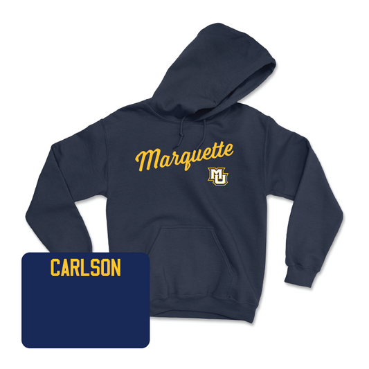 Navy Track & Field Script Hoodie - Casey Carlson