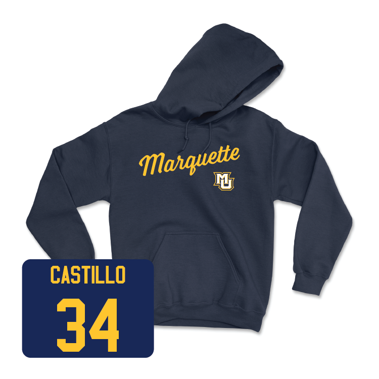 Navy Men's Lacrosse Script Hoodie - Jadyn Castillo