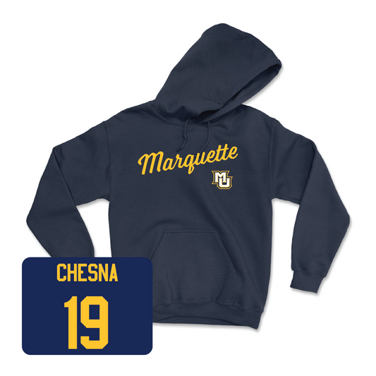 Navy Women's Soccer Script Hoodie  - Rielly Chesna