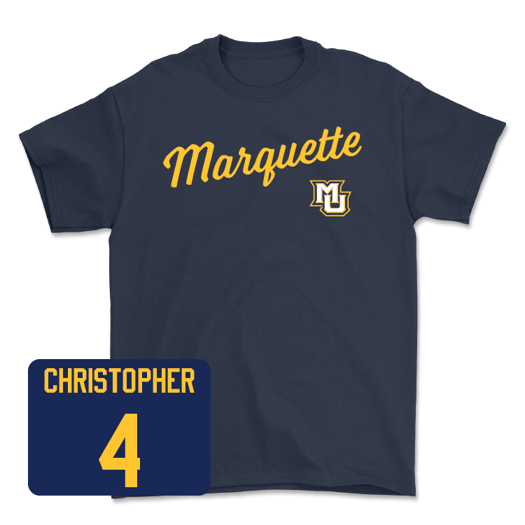 Navy Women's Soccer Script Tee - Carly Christopher