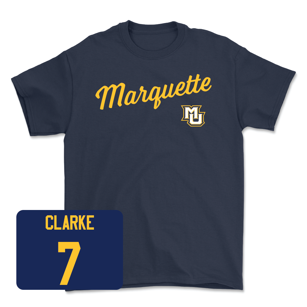 Navy Women's Soccer Script Tee  - Kiara Clarke