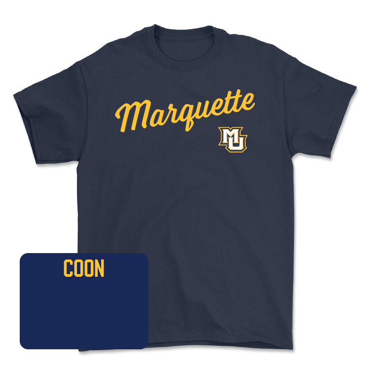 Navy Track & Field Script Tee - Emma Coon