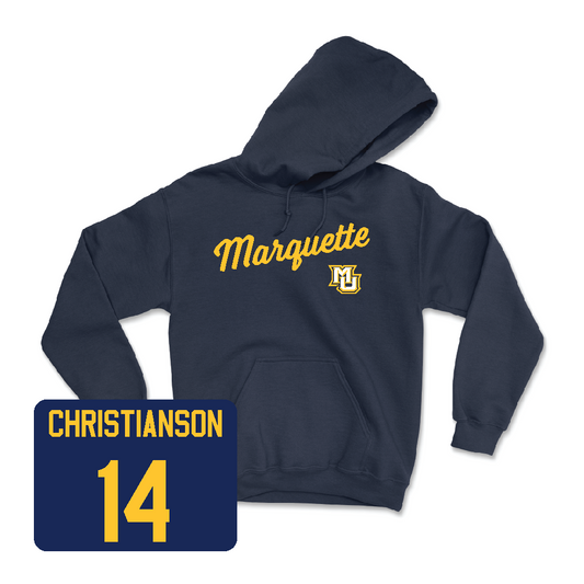 Navy Women's Soccer Script Hoodie - Haley Christianson