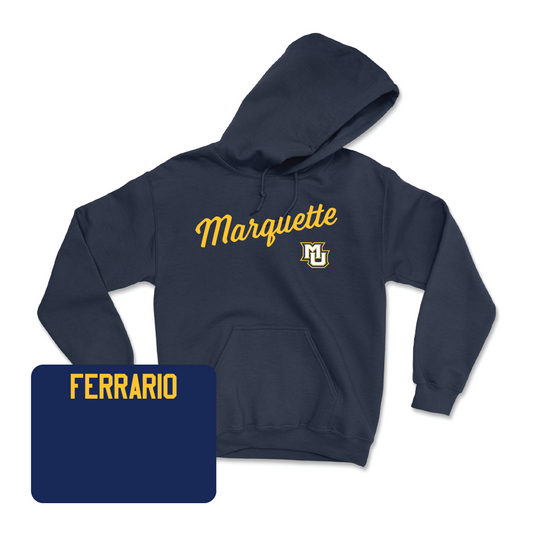 Navy Track & Field Script Hoodie  - Matthew Ferrario