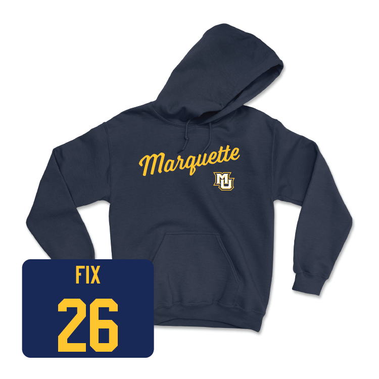 Navy Women's Soccer Script Hoodie - Emily Fix