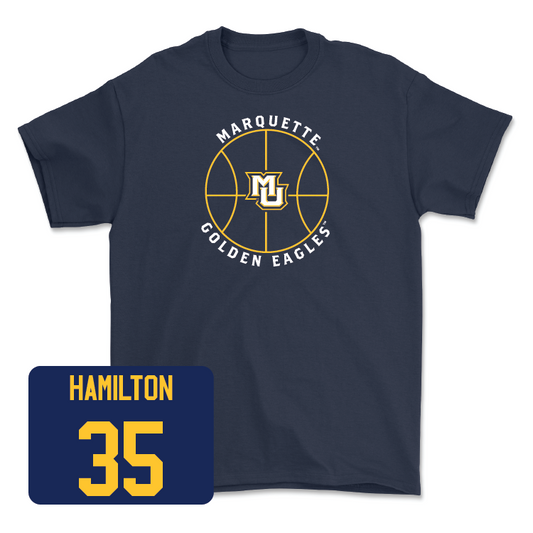 Navy Men's Basketball Hardwood Tee - Caedin Hamilton