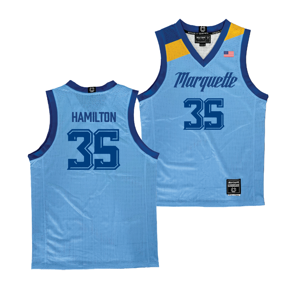 Championship Blue Marquette Men's Basketball Jersey - Caedin Hamilton