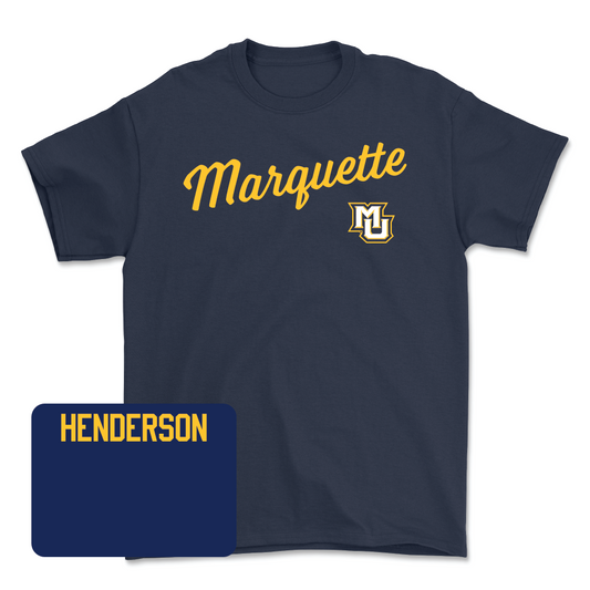 Navy Track & Field Script Tee  - Vanessa Henderson