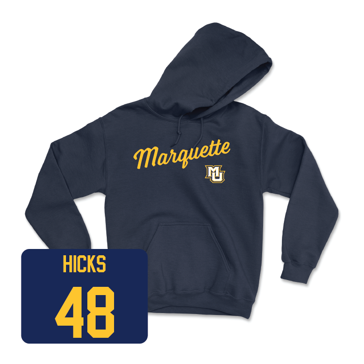 Navy Men's Lacrosse Script Hoodie - Calvin Hicks