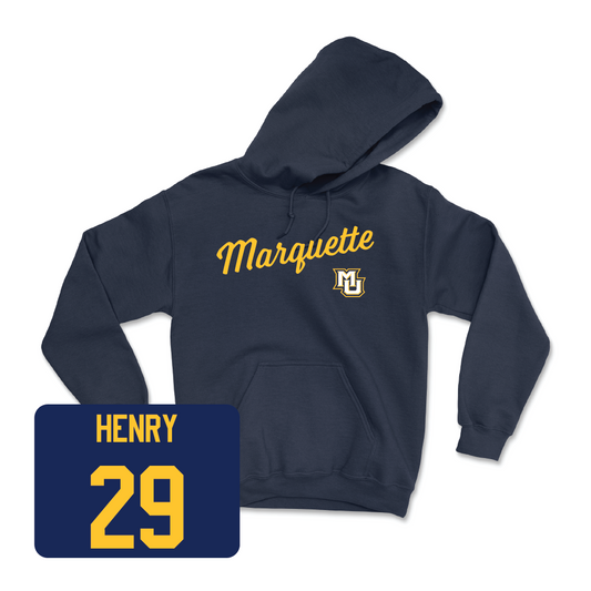 Navy Men's Lacrosse Script Hoodie - JP Henry