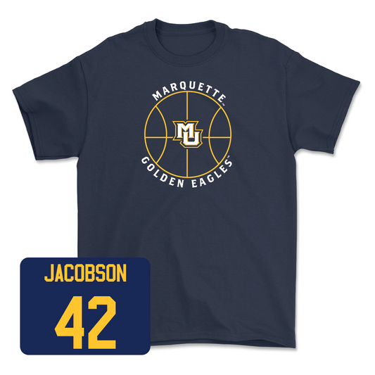 Navy Men's Basketball Hardwood Tee  - Luke Jacobson