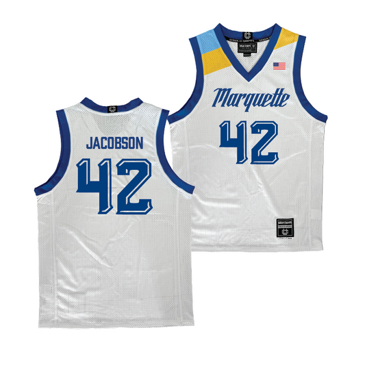 Marquette Men's Basketball White Jersey  - Luke Jacobson