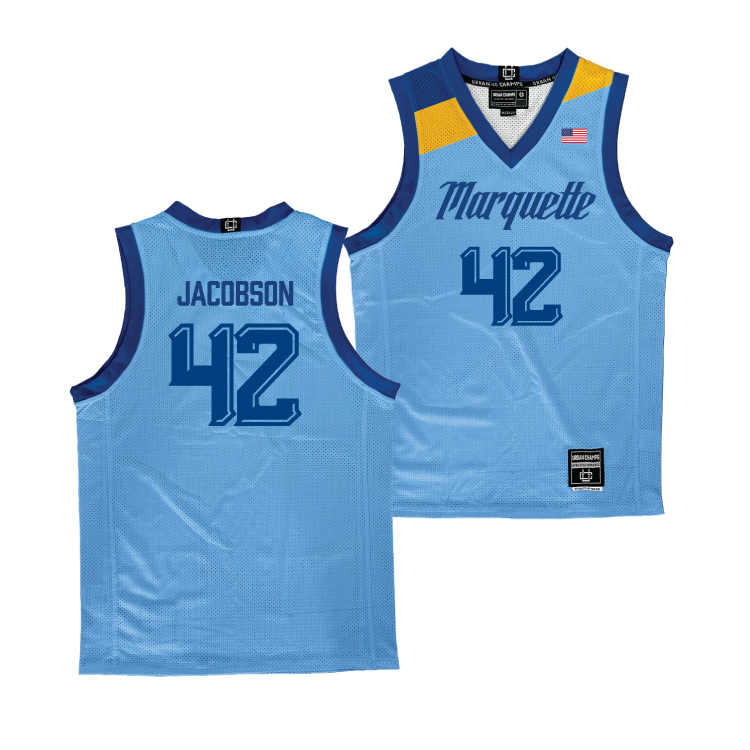 Championship Blue Marquette Men's Basketball Jersey  - Luke Jacobson