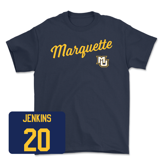 Navy Women's Lacrosse Script Tee - Riley Jenkins