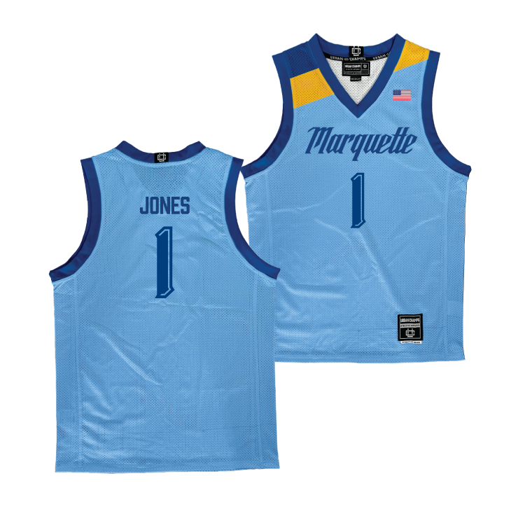 Championship Blue Marquette Men's Basketball Jersey - Kameron Jones