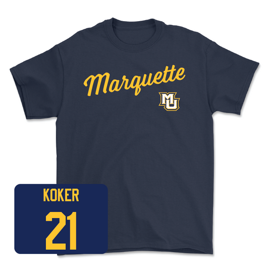 Navy Women's Soccer Script Tee - Katie Koker