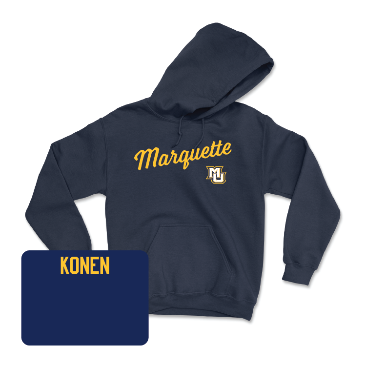 Navy Track & Field Script Hoodie - Gianna Konen