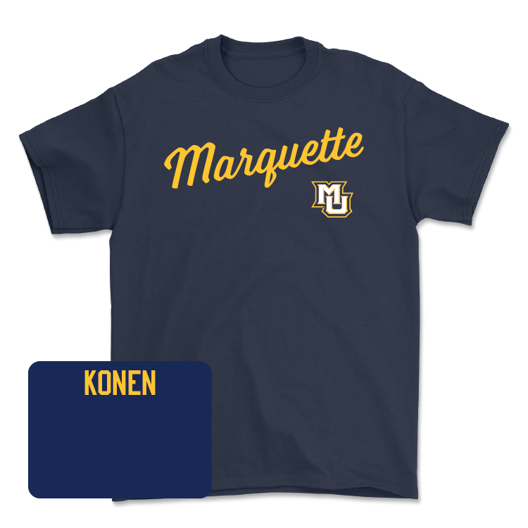 Navy Track & Field Script Tee - Gianna Konen