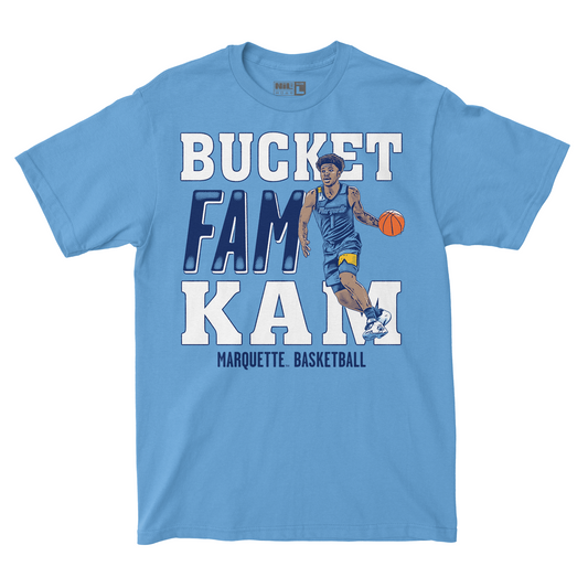 EXCLUSIVE RELEASE: Kameron Jones Illustrated Bucket Fam Kam Light Blue Tee