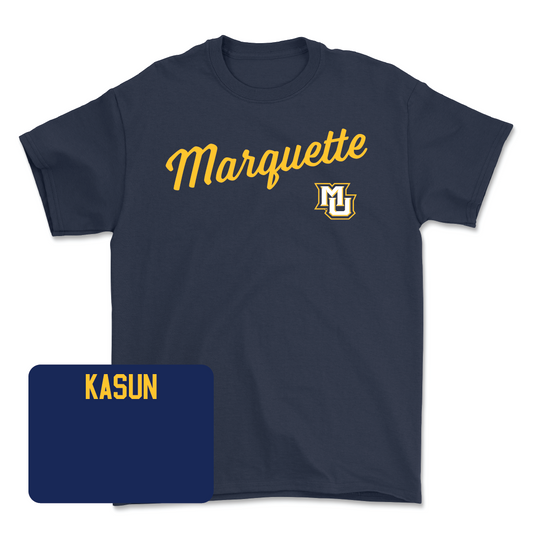 Navy Track & Field Script Tee - Gus Kasun