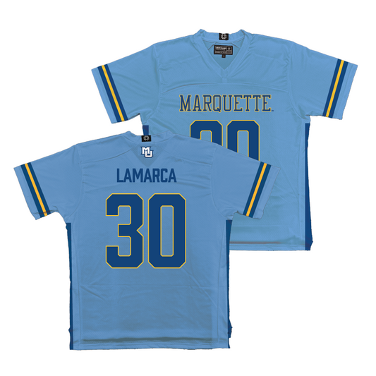 Championship Blue Marquette Men's Lacrosse Jersey - David Lamarca