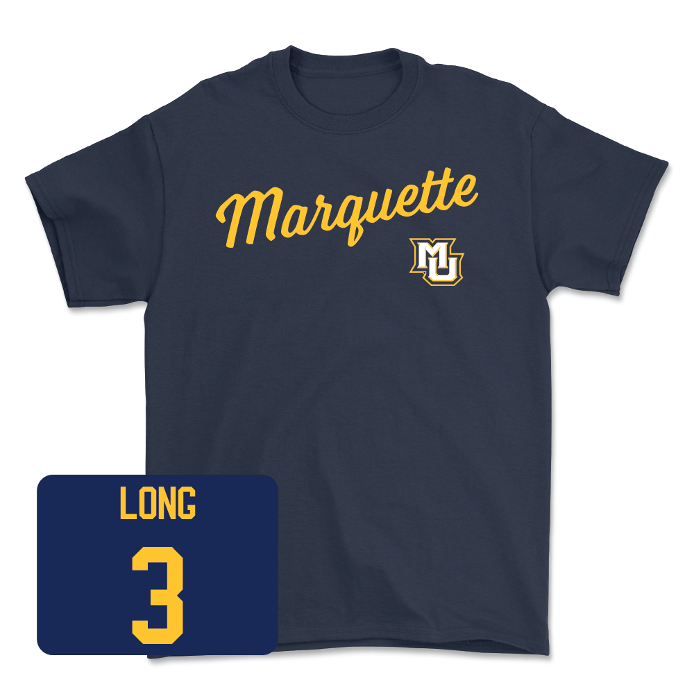 Navy Women's Volleyball Script Tee  - Malayah Long