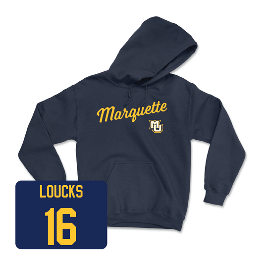 Navy Women's Soccer Script Hoodie - Madelyn Loucks