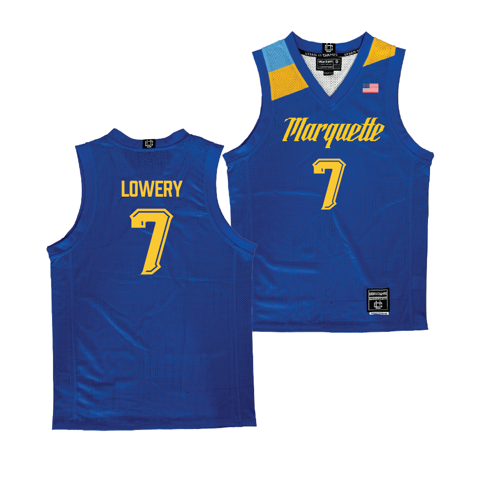 Navy Marquette Men's Basketball Jersey - Zaide Lowery