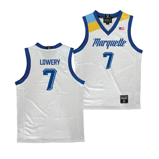 Marquette Men's Basketball White Jersey - Zaide Lowery