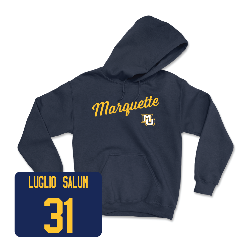 Navy Men's Soccer Script Hoodie  - Renan Luglio Salum