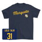 Navy Men's Soccer Script Tee  - Renan Luglio Salum