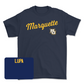 Navy Track & Field Script Tee  - Natalie Lupa