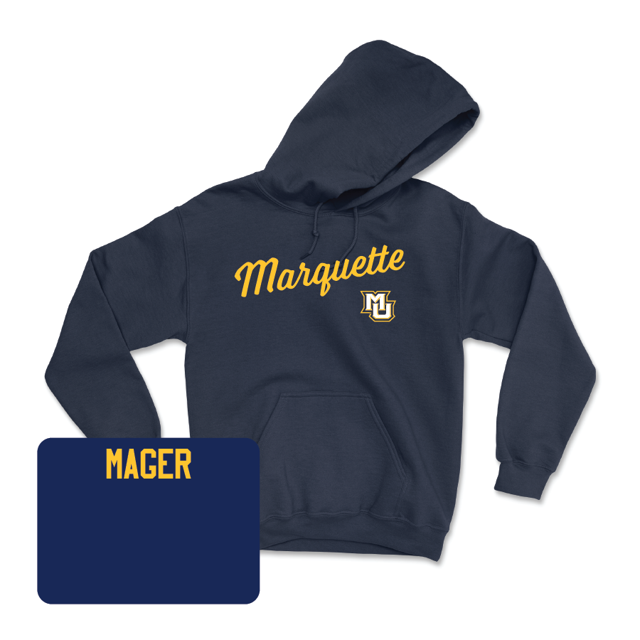 Navy Track & Field Script Hoodie  - Grace Mager