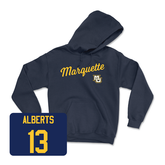 Navy Women's Soccer Script Hoodie Youth Small / Adrianna Alberts | #13